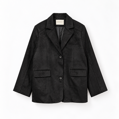 Suede Relaxed Blazer Jacket - Women One Size