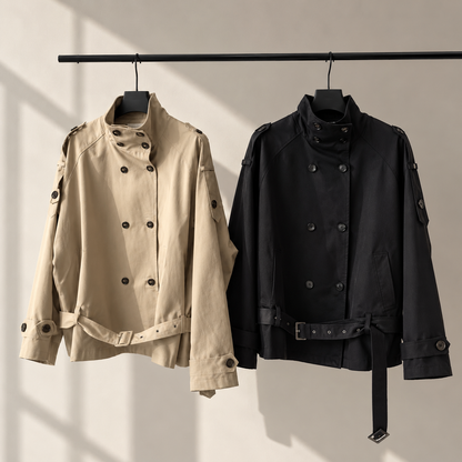 MONTE Oversized Short Trench Jacket - Women One Size