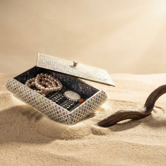 Jagae Mother-of-Pearl Layered Pattern Jewelry Box – Pearl Grey