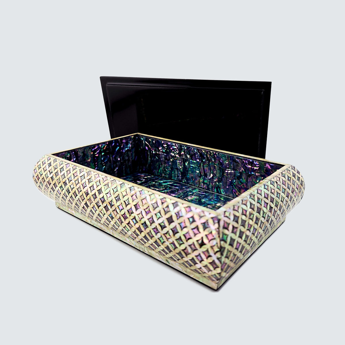 Jagae Mother-of-Pearl Layered Pattern Jewelry Box – Pearl Grey