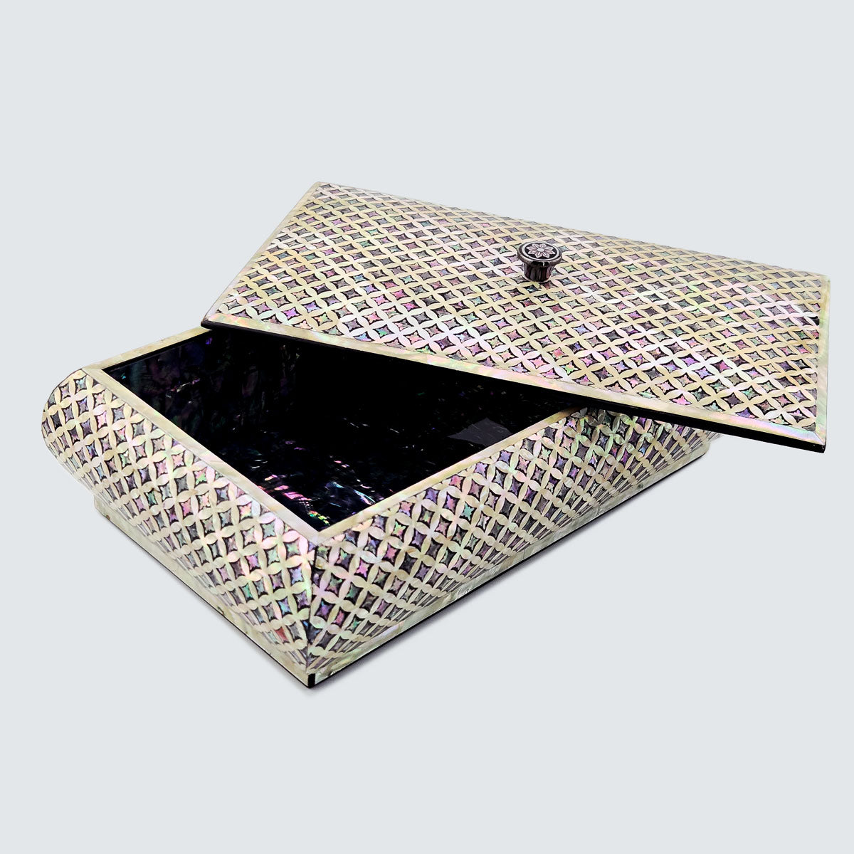 Jagae Mother-of-Pearl Layered Pattern Jewelry Box – Pearl Grey