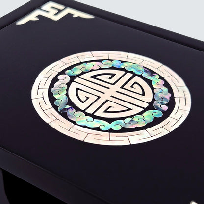 Jagae Mother-of-Pearl Traditional Emblem Jewelry & Card Box – Black