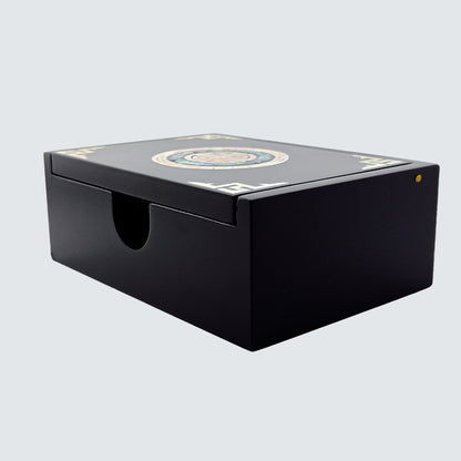 Jagae Mother-of-Pearl Traditional Emblem Jewelry & Card Box – Black