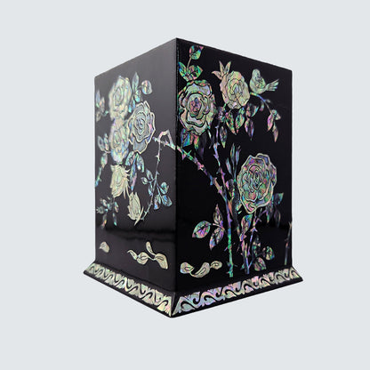 Jagae Mother-of-Pearl Pen Holder – Black Rose