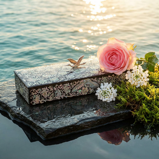 JAGAE Korean Mother-of-Pearl Long Box – Decorative Pen & Jewelry Case