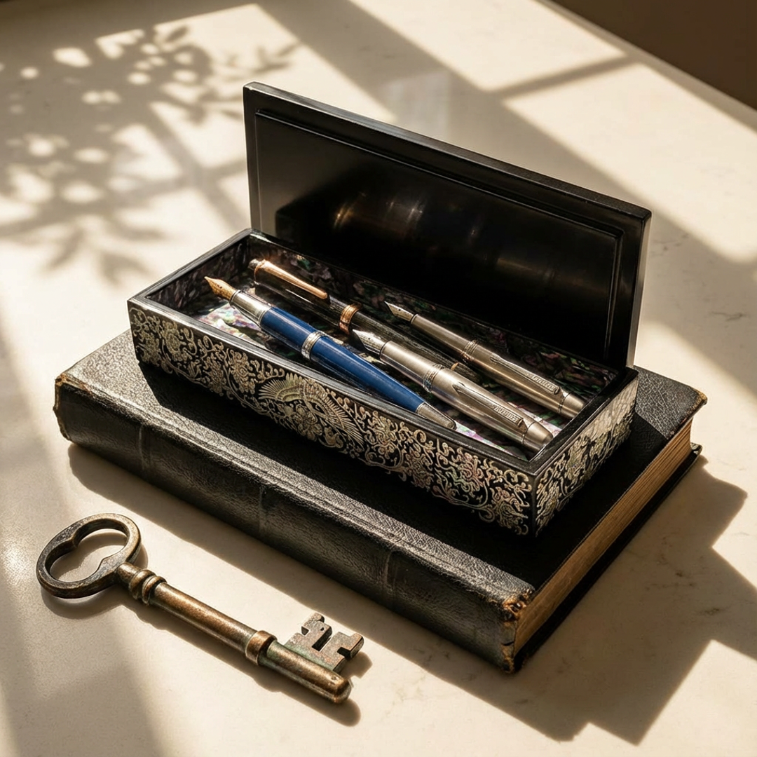 JAGAE Korean Mother-of-Pearl Long Box – Decorative Pen & Jewelry Case