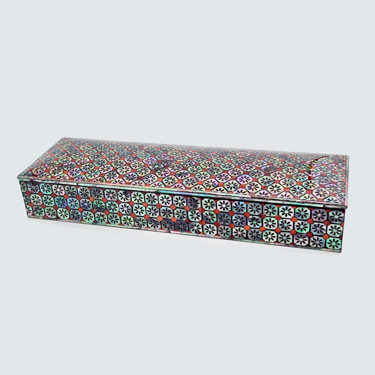 JAGAE Korean Mother-of-Pearl Long Box – Floral Tile Pen & Jewelry Case