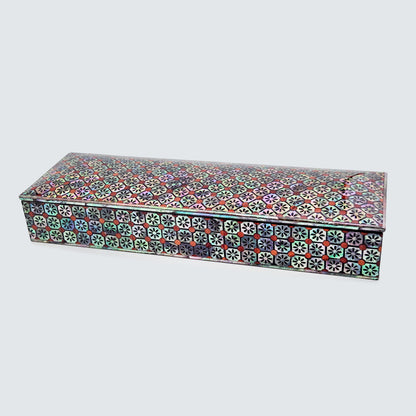 JAGAE Korean Mother-of-Pearl Long Box – Floral Tile Pen & Jewelry Case