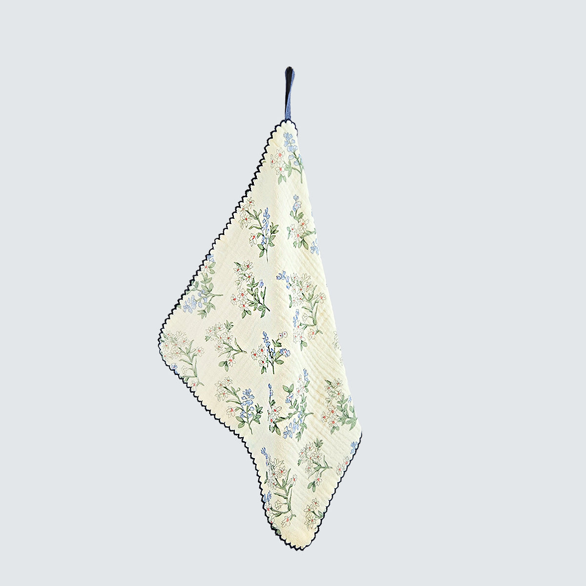 Blue Meadow Cotton Gauze Handkerchief