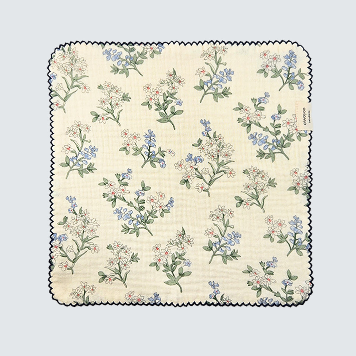 Blue Meadow Cotton Gauze Handkerchief