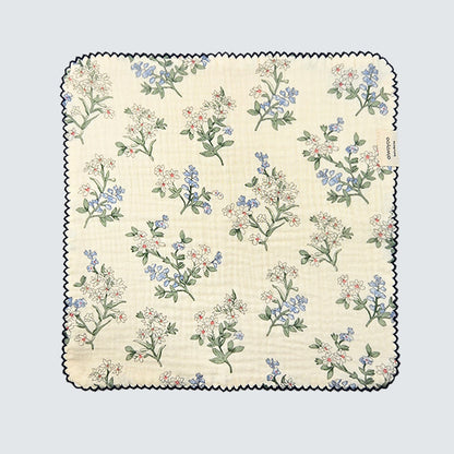 Blue Meadow Cotton Gauze Handkerchief