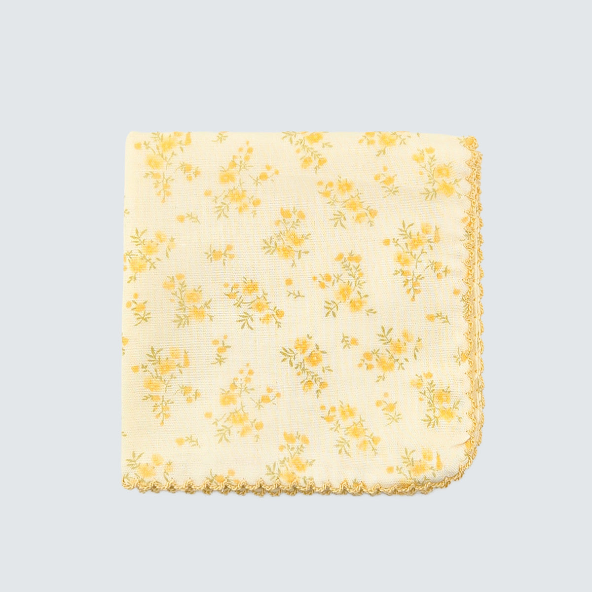 Soft Yellow Blossom Cotton Handkerchief