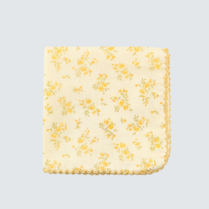 Soft Yellow Blossom Cotton Handkerchief