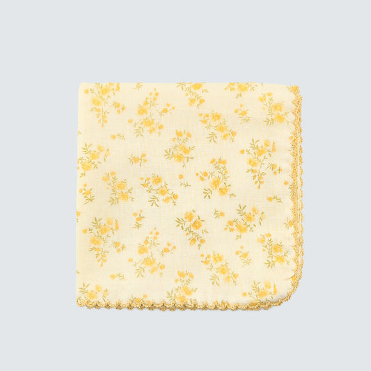 Soft Yellow Blossom Cotton Handkerchief