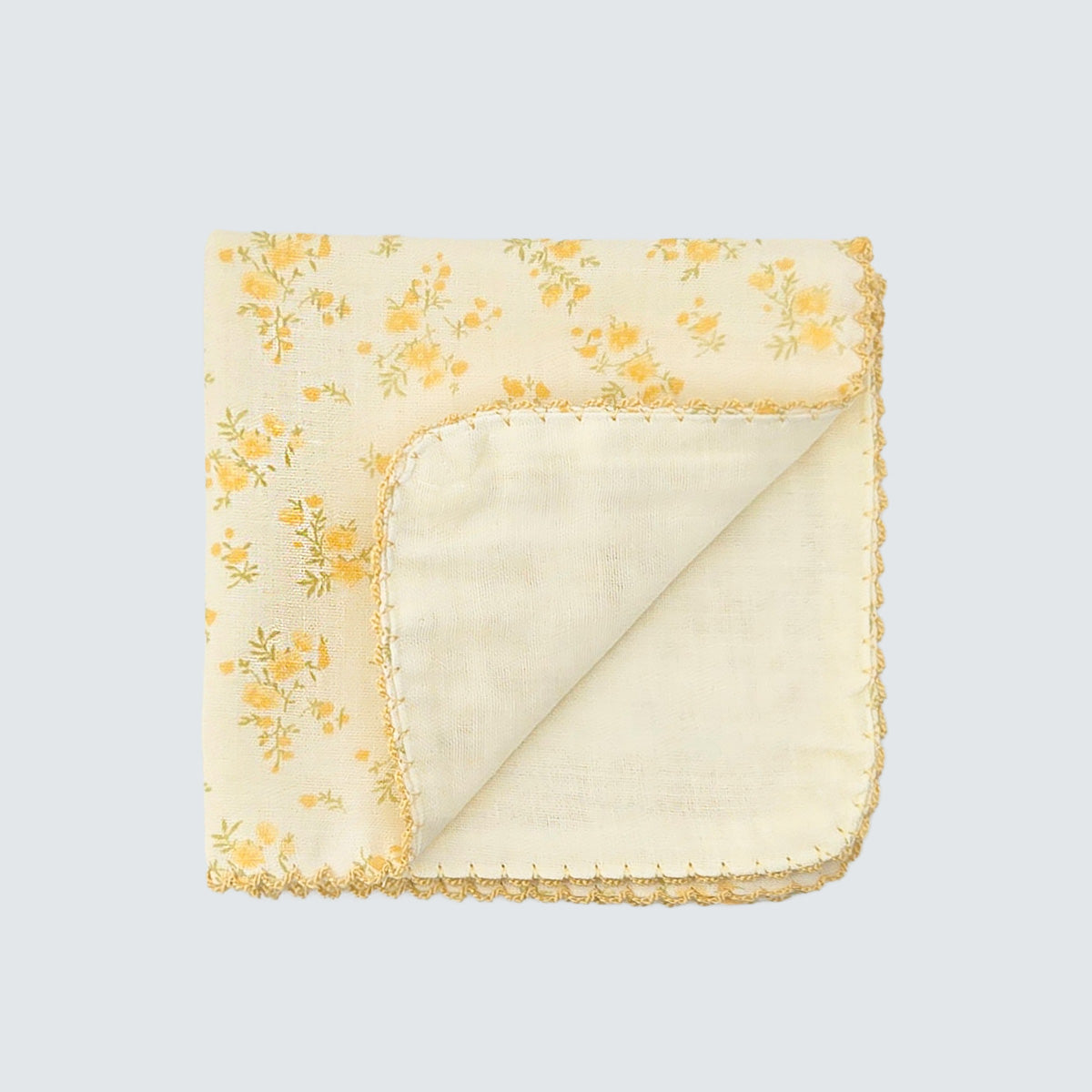 Soft Yellow Blossom Cotton Handkerchief