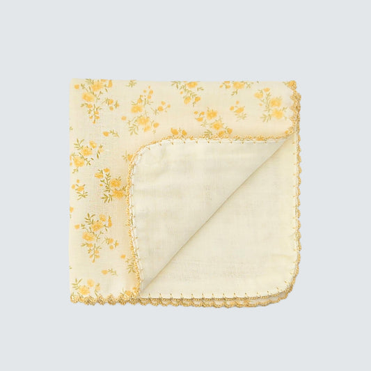 Soft Yellow Blossom Cotton Handkerchief