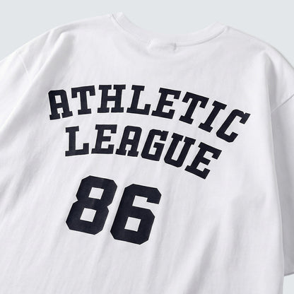 Athletic League 86 Graphic Cotton T-Shirt — (UNISEX / WOMEN – OVERFIT)
