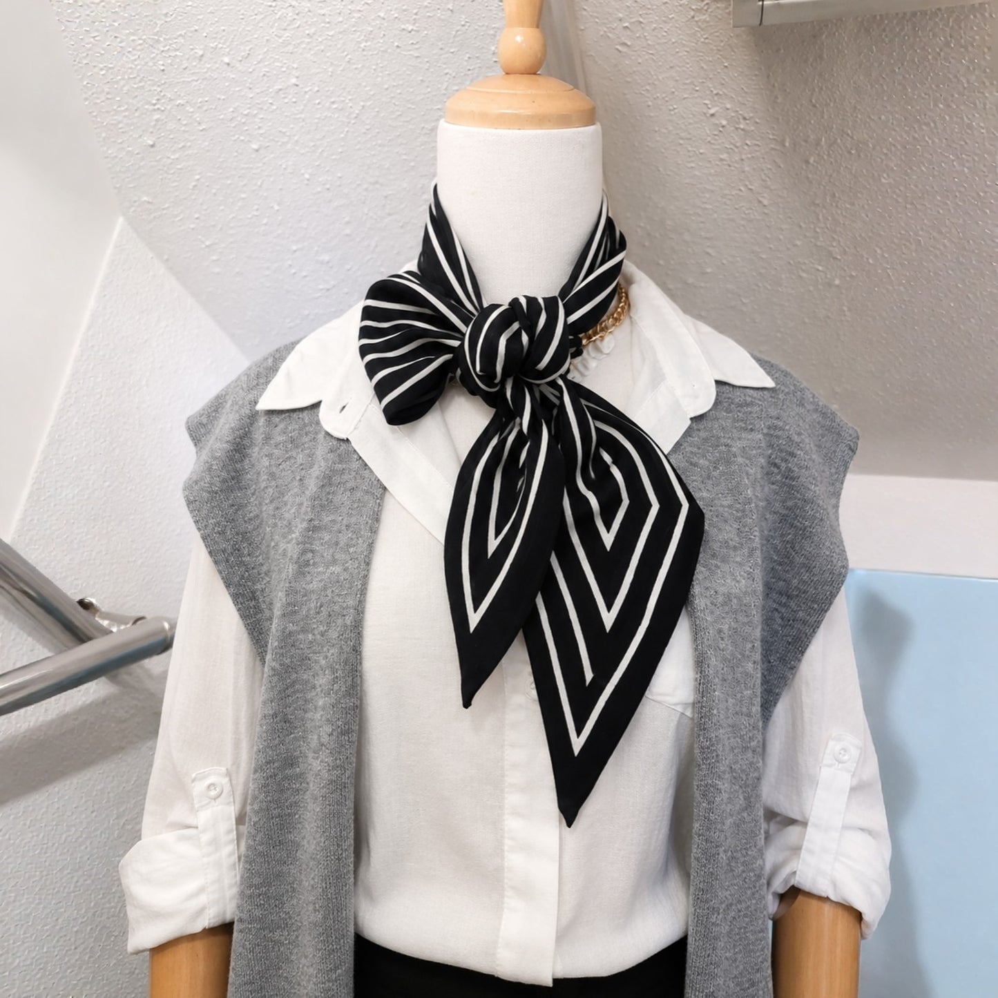 Classic Stripe Silk Twilly Scarf