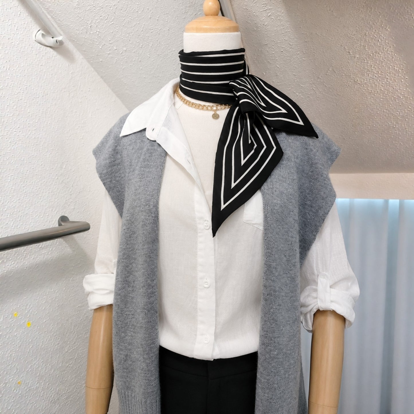 Classic Stripe Silk Twilly Scarf