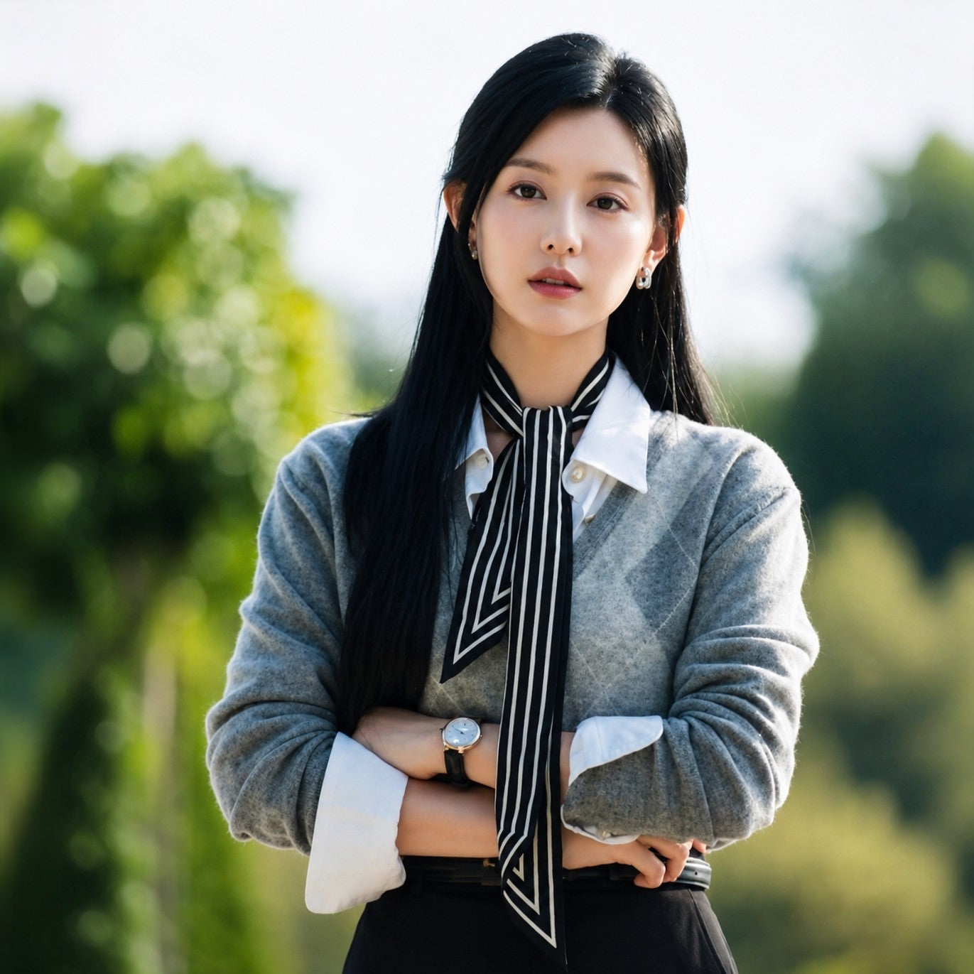 Classic Stripe Silk Twilly Scarf
