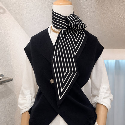 Classic Stripe Silk Twilly Scarf