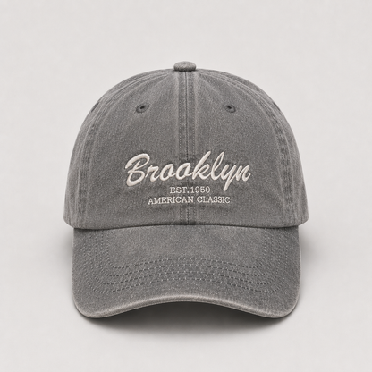 Vintage Washed Brooklyn Embroidered Baseball Cap