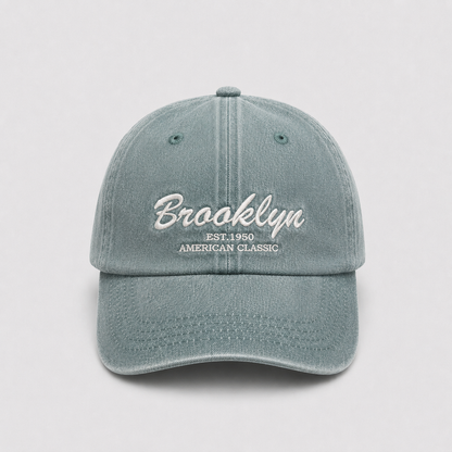 Vintage Washed Brooklyn Embroidered Baseball Cap