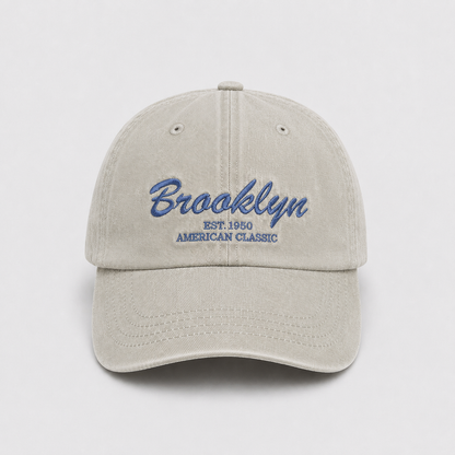 Vintage Washed Brooklyn Embroidered Baseball Cap