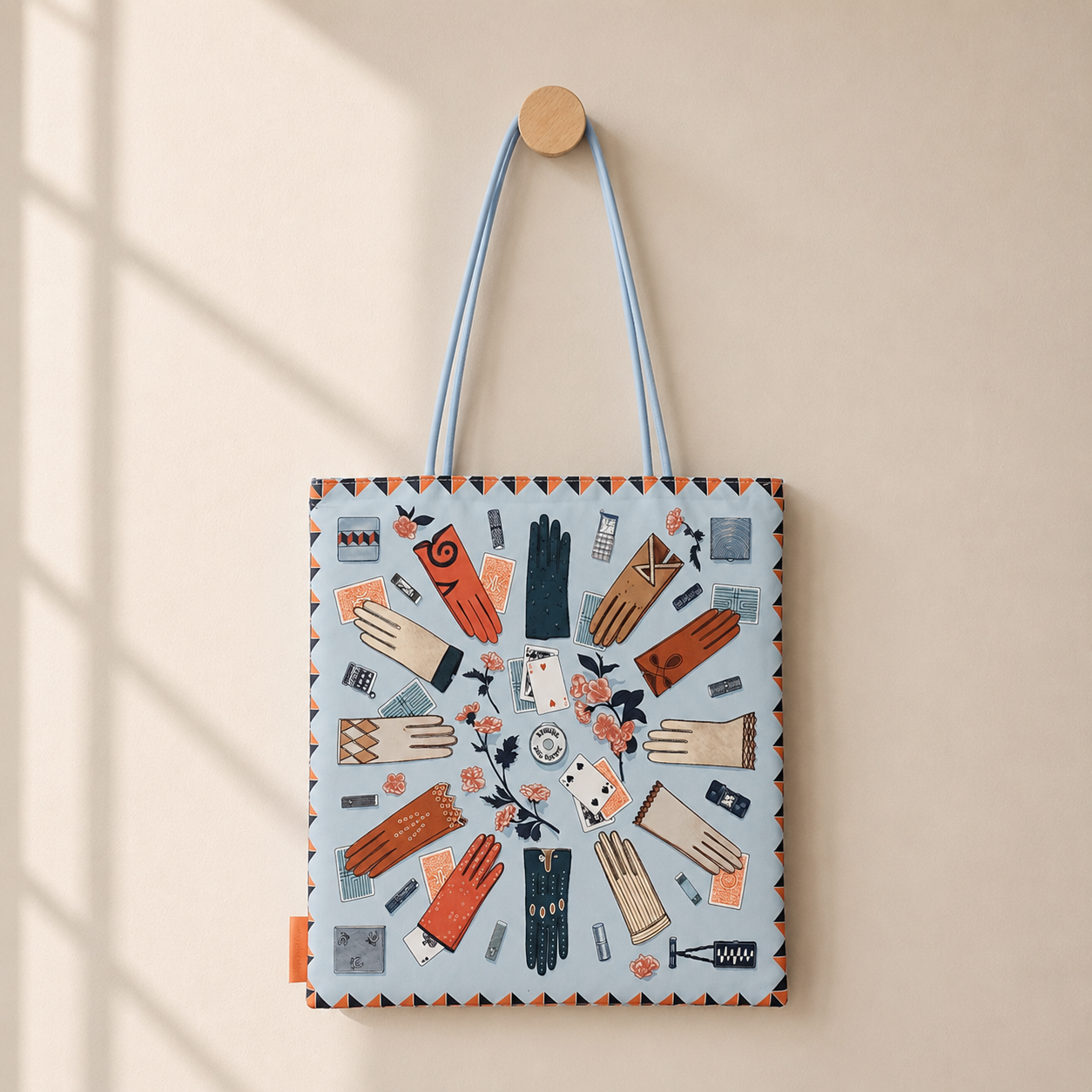 Vintage Glove Print Scarf Eco Bag