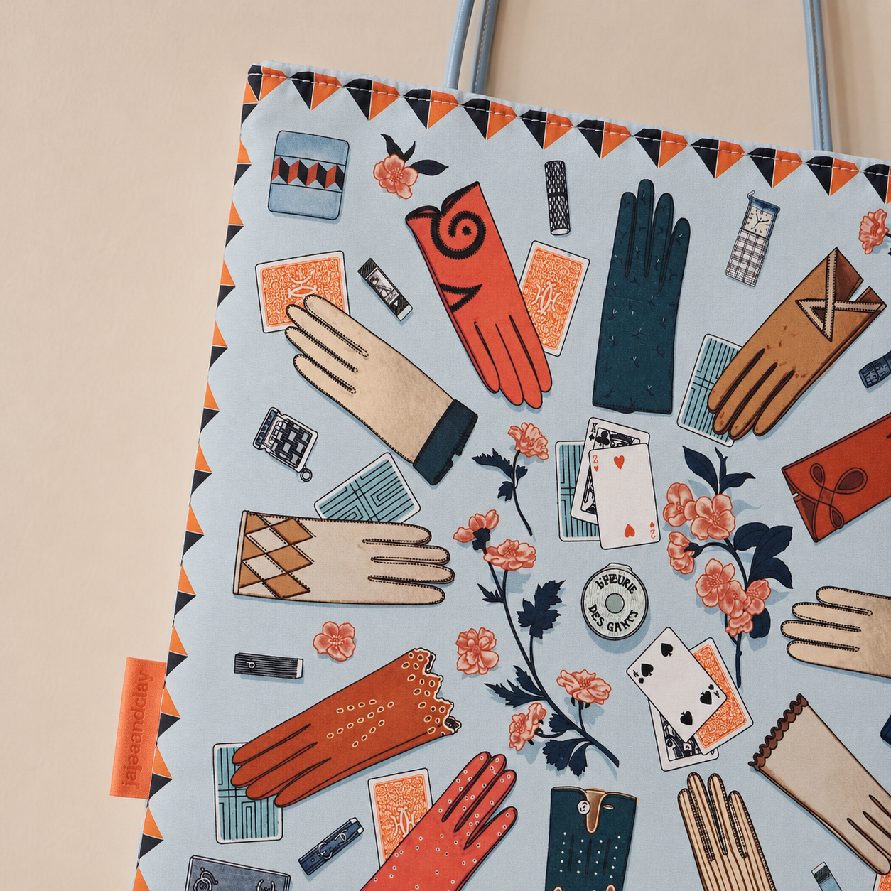 Vintage Glove Print Scarf Eco Bag