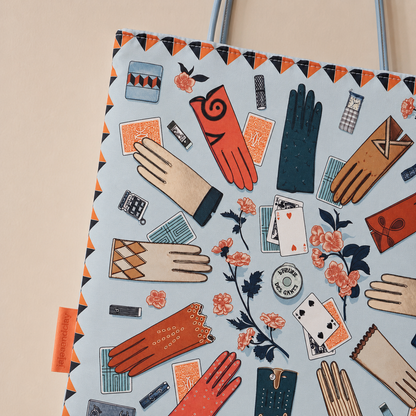 Vintage Glove Print Scarf Eco Bag