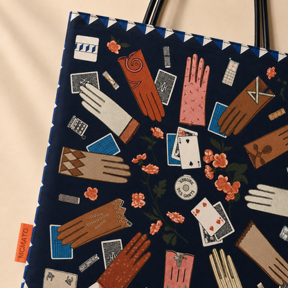 Vintage Glove Print Scarf Eco Bag