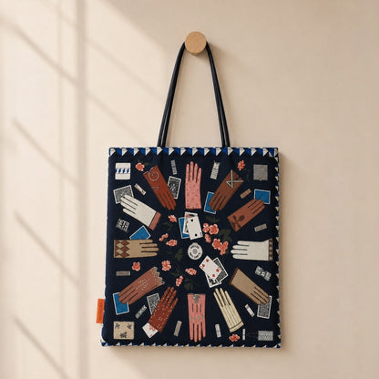 Vintage Glove Print Scarf Eco Bag