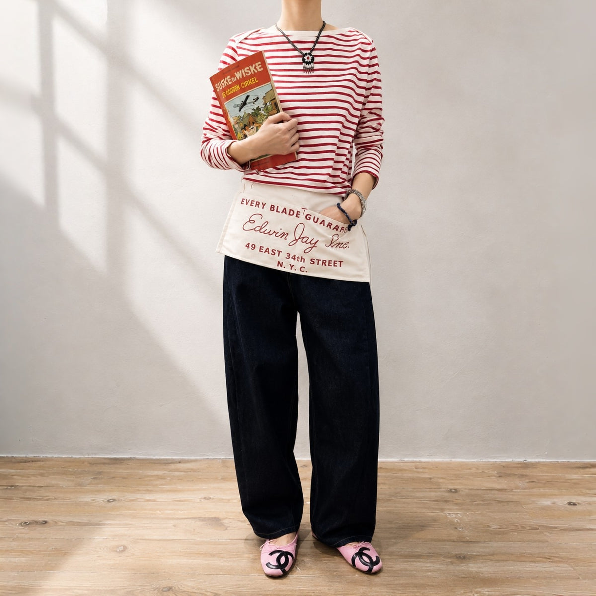 Marin Stripe Boat Neck Long Sleeve Top - Women One Size