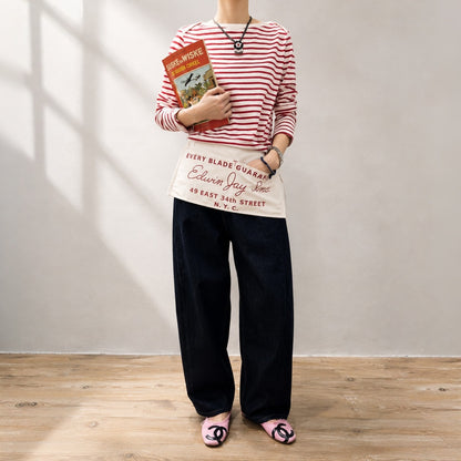 Marin Stripe Boat Neck Long Sleeve Top - Women One Size