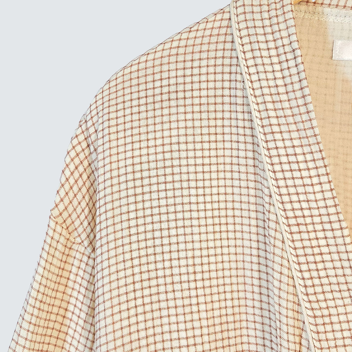 Serenity Check Gauze Robe & Pants Loungewear Set – Cinnamon Check