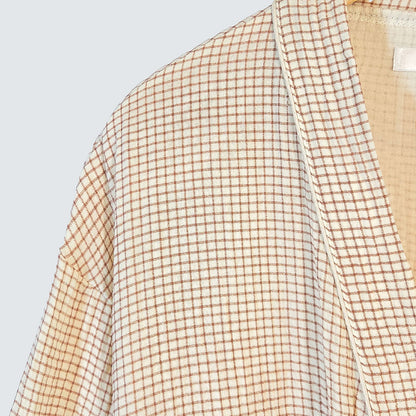 Serenity Check Gauze Robe & Pants Loungewear Set – Cinnamon Check