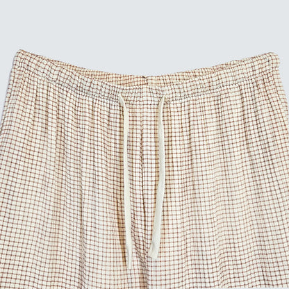 Serenity Check Gauze Robe & Pants Loungewear Set – Cinnamon Check