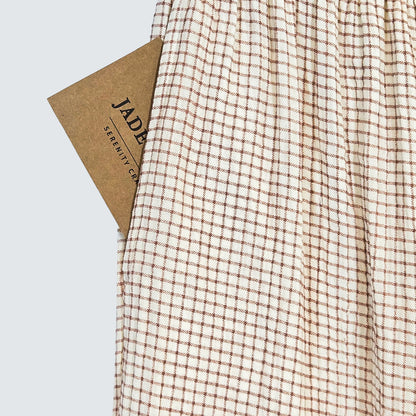 Serenity Check Gauze Robe & Pants Loungewear Set – Cinnamon Check
