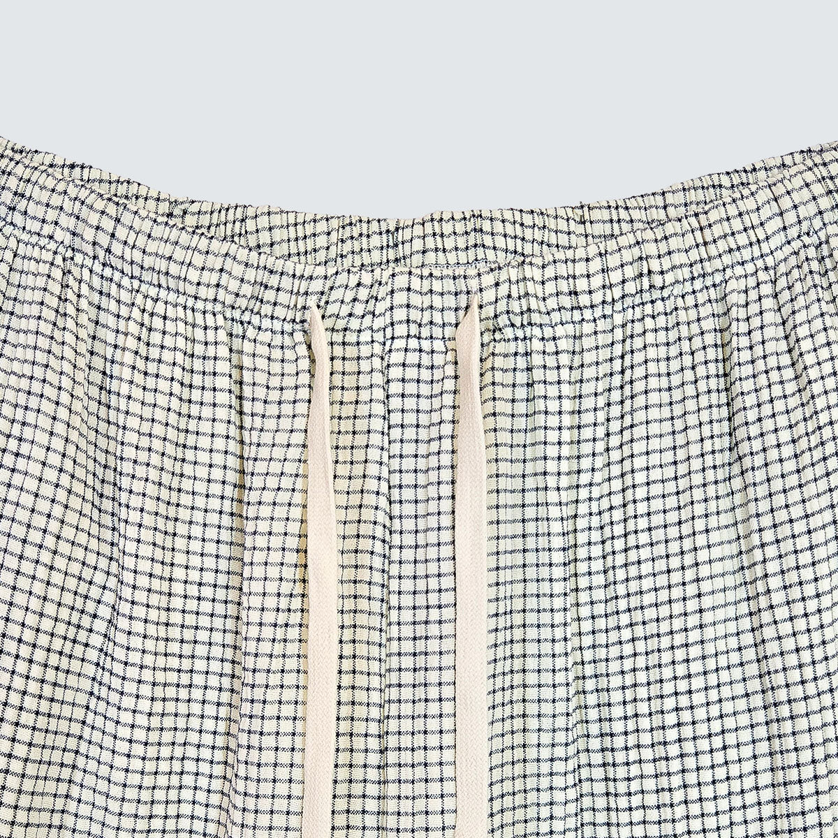 Serenity Check Gauze Robe & Pants Loungewear Set – Navy Check