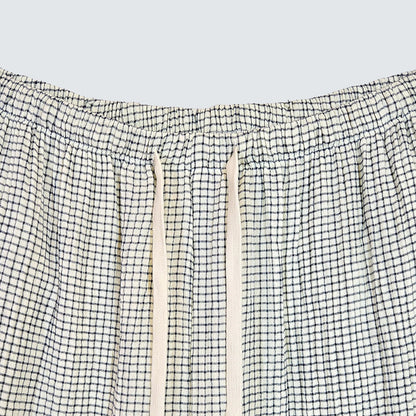 Serenity Check Gauze Robe & Pants Loungewear Set – Navy Check