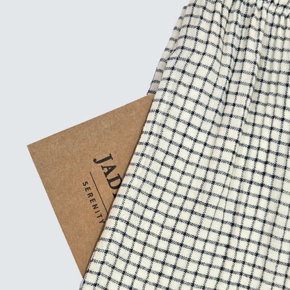 Serenity Check Gauze Robe & Pants Loungewear Set – Navy Check