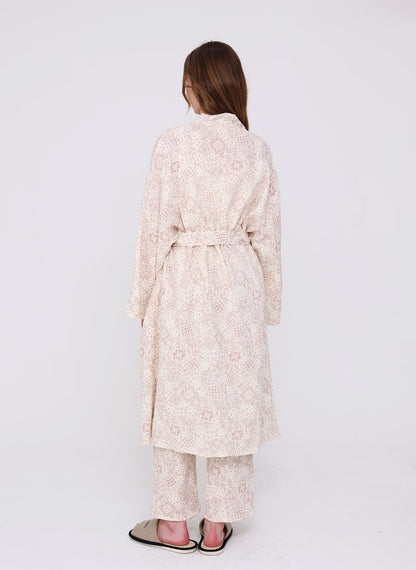 Serenity Bandana Gauze Robe & Pants Loungewear Set –  Bandana  Dusty Rose