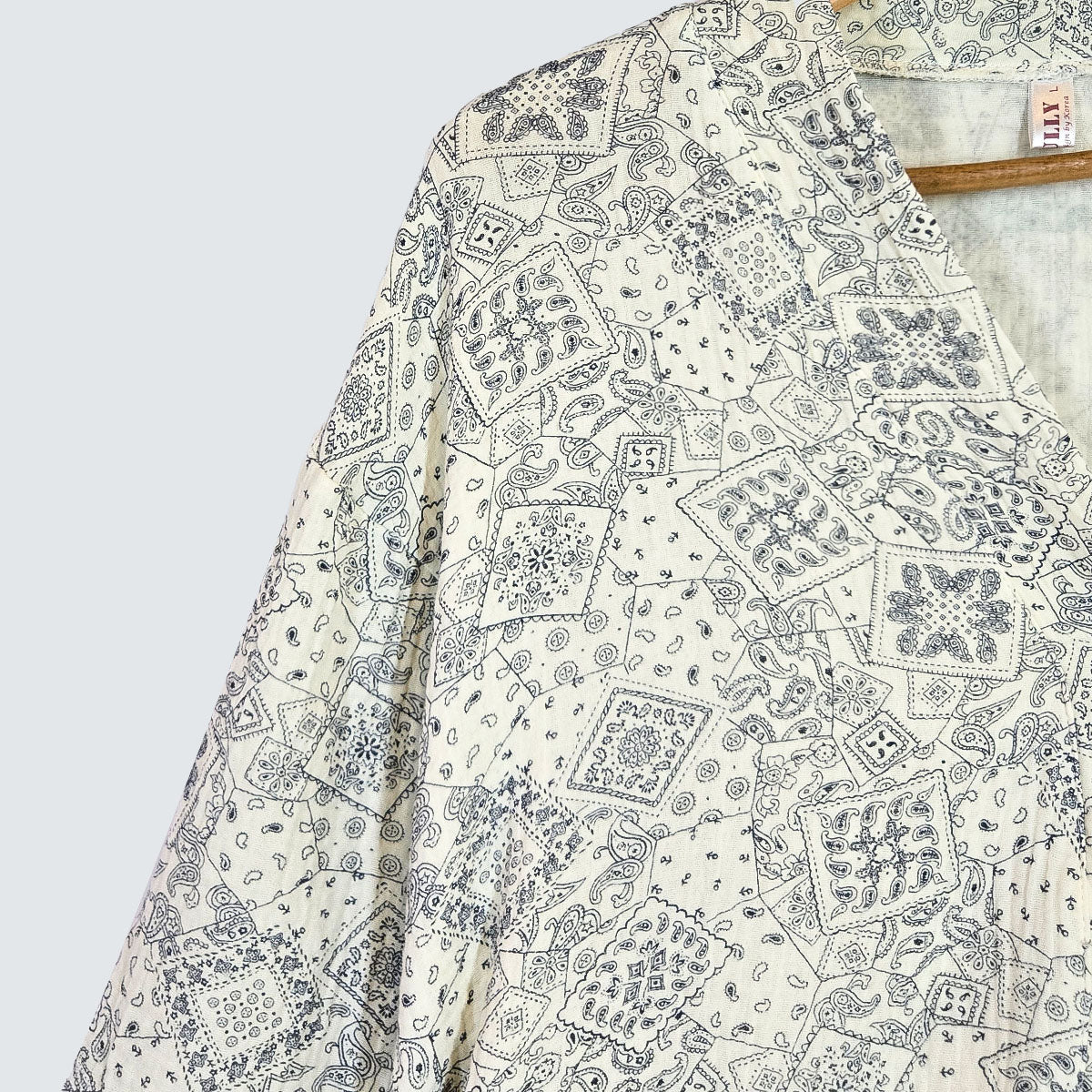 Serenity Bandana Gauze Robe & Pants Loungewear Set – Navy Bandana