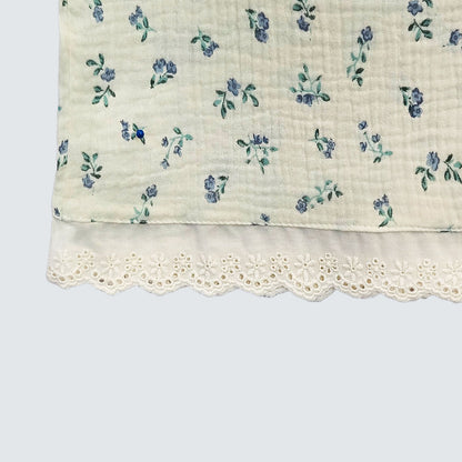 Floral Lace Gauze Loungewear Pajama Set – Women’s One Size