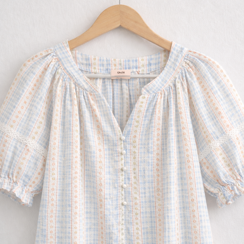 Soft Stripe Cotton Nightdress – Lightweight Summer Sleepwear