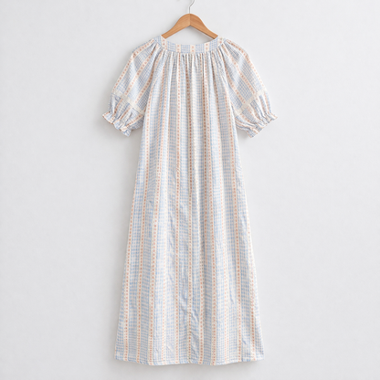 Soft Stripe Cotton Nightdress – Lightweight Summer Sleepwear