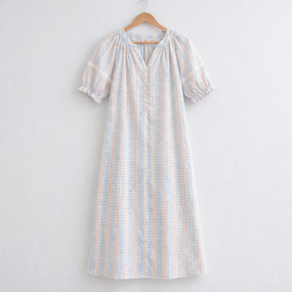 Soft Stripe Cotton Nightdress – Lightweight Summer Sleepwear