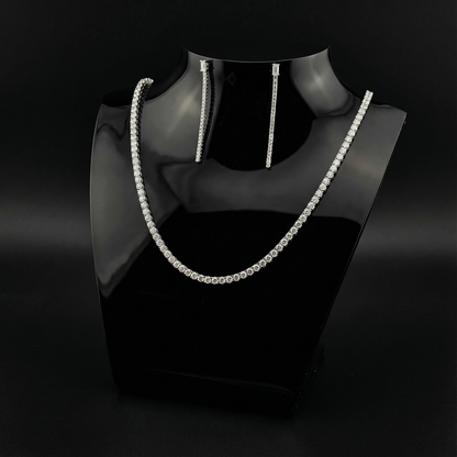 Celestine Éclat Longline Earrings in Sterling Silver with Zirconia