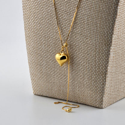 Gold Double Heart Adjustable Necklace – 18K Gold Vermeil (925 Sterling Silver)